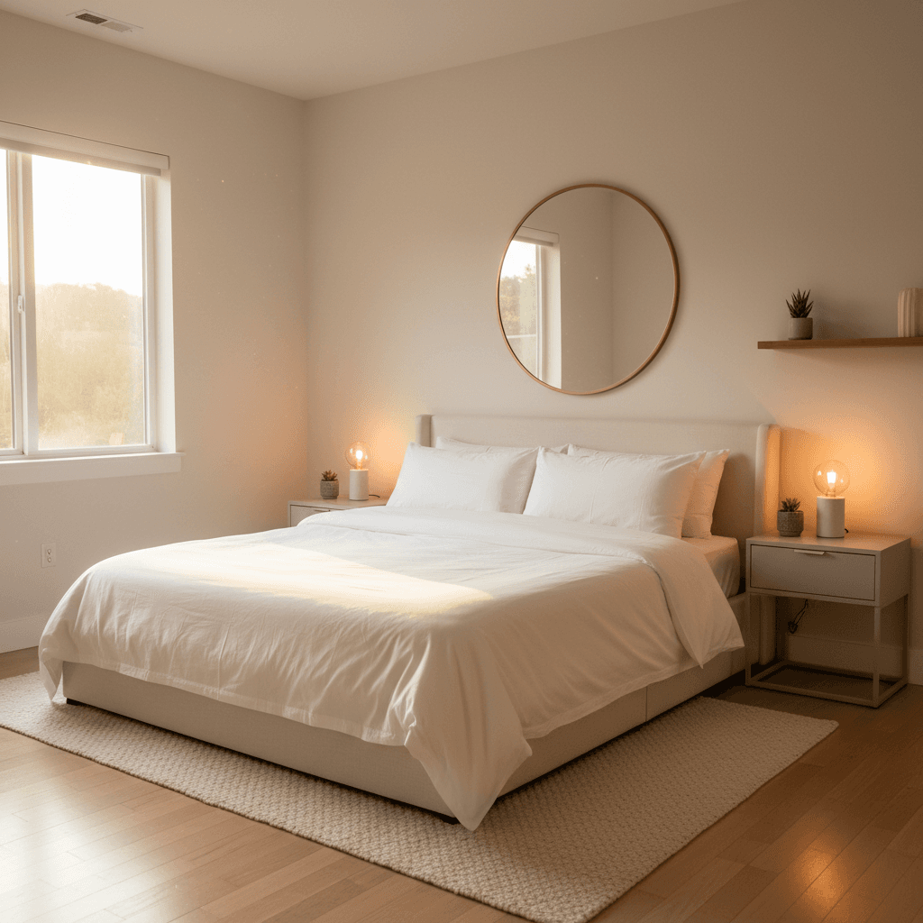 Freshly cleaned Airbnb bedroom