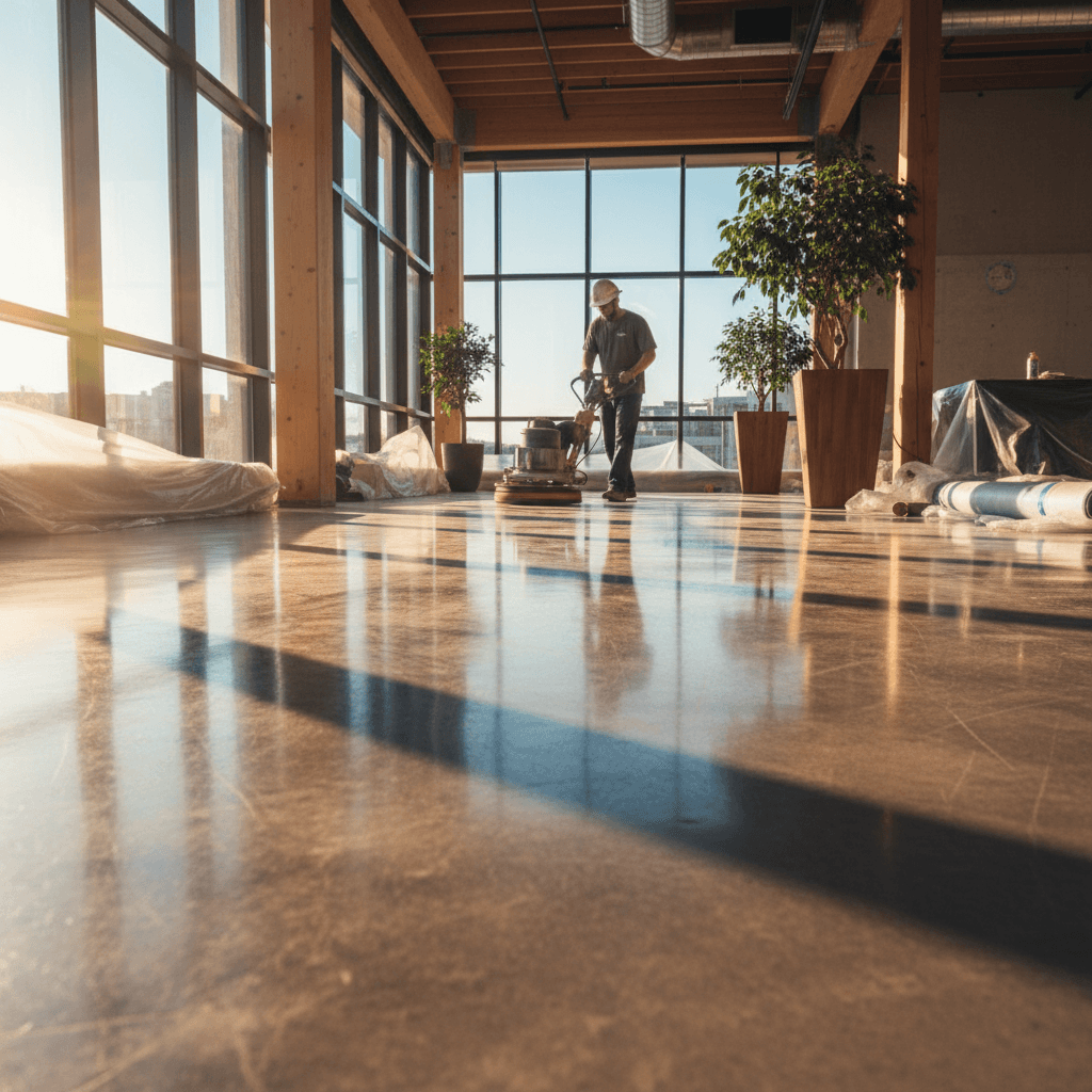 Professional floor cleaning and polishing service