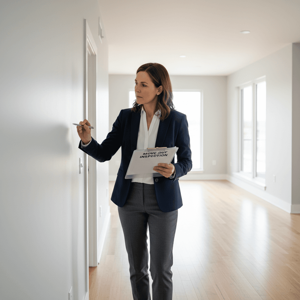 Final walkthrough inspection of cleaned property