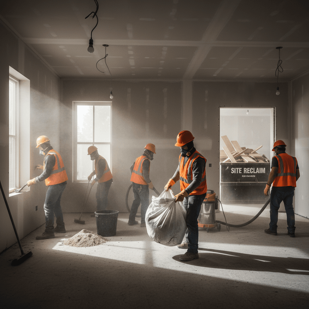 Professional post-construction cleanup and final debris removal