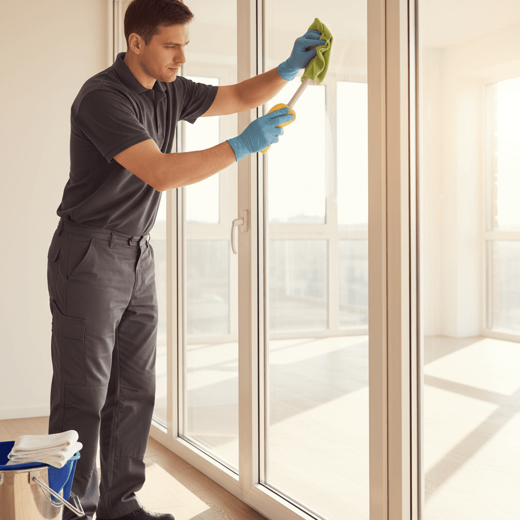 Vacant property window and frame cleaning