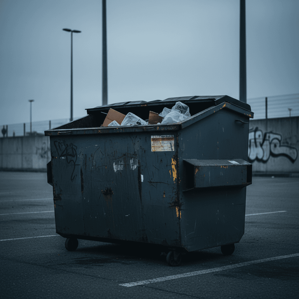 Standard dumpster rental at job site