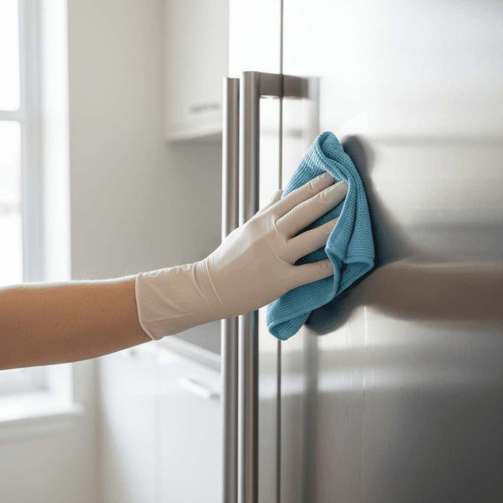 Close-up of deep cleaning inside appliances